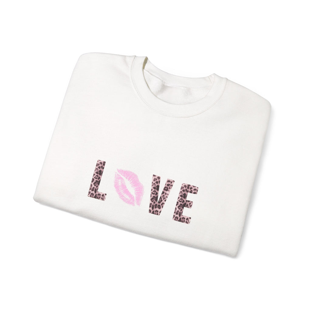 pink leopard crewneck sweater